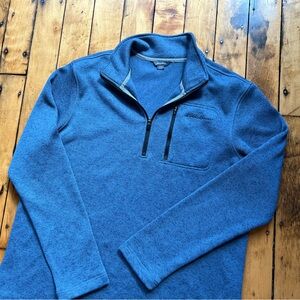 Eddie Bauer Men’s XL Blue Fleece 1/4 Zip Sweater NWOT Comfort Casual New